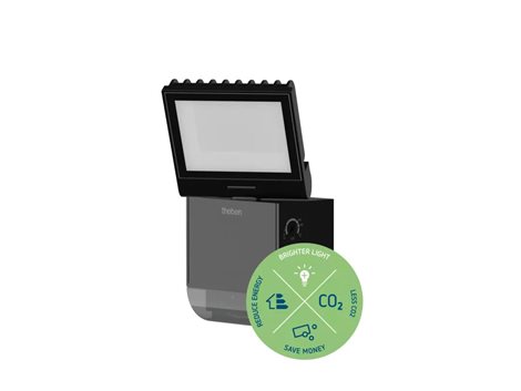 LED reflektor theLeda S8-100 BK s čidlem pohybu, 1x8,5W, 4000K, IP55, černý