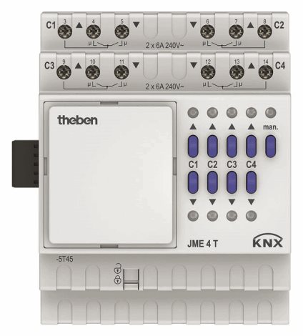 JME 4 T KNX Žaluziový aktor 4násobný, MIX2