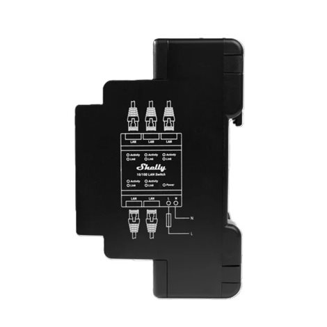 SHELLY LAN SWITCH Ethernetový přepínač na DIN lištu 5x RJ45 2
