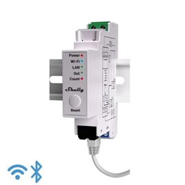 SHELLY PRO EM-50 Elektroměr jednofázový na DIN lištu vč. 2 MT 50A, LAN, WiFi, Bluetooth