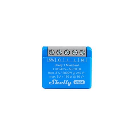 SHELLY 1 MINI GEN4 Spínací modul Zigbee, Matter, WiFi, Bluetooth 1