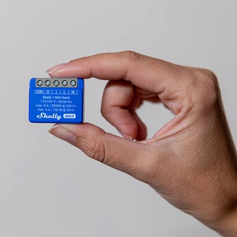 SHELLY 1 MINI GEN4 Spínací modul Zigbee, Matter, WiFi, Bluetooth 2