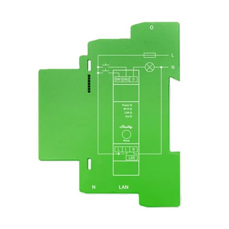 SHELLY PRO DIMMER 2PM Stmívací modul na DIN lištu s měřením spotřeby, 2kanálový, LAN, WiFi 3