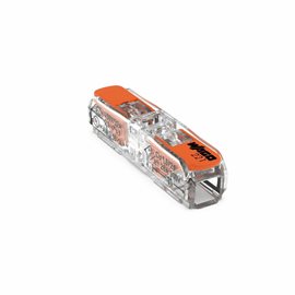 WAGO 221-2411 Přímý spojovací konektor s pákou 2-vodič. 4mm2 32A 1P 85°C transp./oranž.