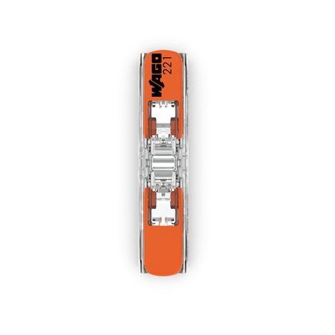 WAGO 221-2411 Přímý spojovací konektor s pákou 2-vodič. 4mm2 32A 1P 85°C transp./oranž. 3