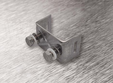 PTA-U111-N8-SS nerez. příchytka U111 pro pásy do š. 20 mm, rozehnuté konce, pro 1 šroub + 1 ks nerez 1