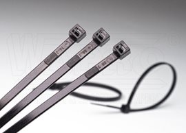 WT-280ST-PA-UV vázací pásky, 280 x 4,5 mm, černá, materiál: Polyamid 6.6 UV stabilizovaný