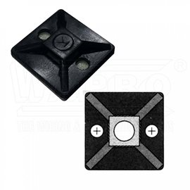 M-A-19BK (HW-3ACB) samolepící (šroubovací) příchytky pro pásky do šířky 4,6 mm, 19,5 x 19,