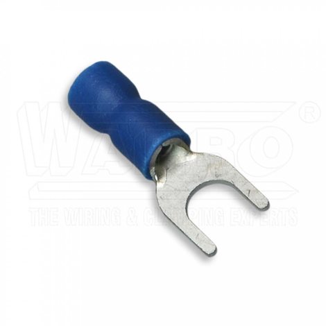 VIIZ-2.5-M6/12 lisovací vidlice s izolací PVC, 1,5 - 2,5 mm², ø M6, š: 12 mm, modrá