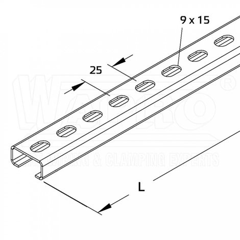 CH-BT-3015-15-D-ZN-2000 profilová lišta BT děrovaná