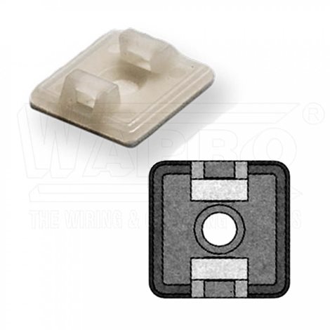 M-AS-19 samolepící (šroubovací) příchytky pro pásky do šířky 4,1 mm, 19 x 19 mm, přírodní 1