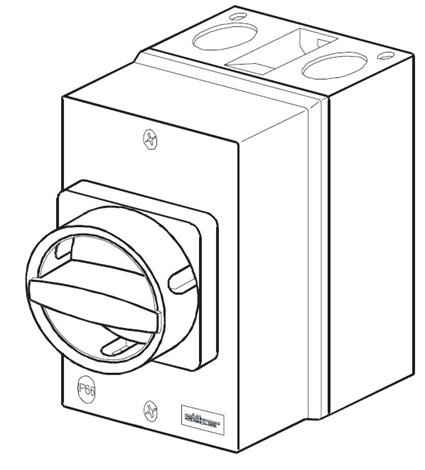 B263-41300-710N4 výkonový odpínač / 63 A / O-I / 3-pól. / 90° 2