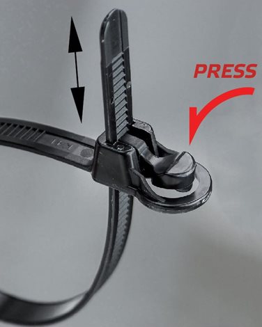 WT-CS-200HDB Vázací pásky rozdělávací CLEVER STRAP, 218 x 7,5 mm, černá 2