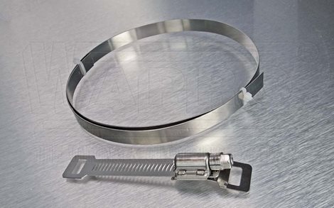 ZEBR-9-125 nerezová šroubovací kotvící spona ZEBRA FIX s pásem š. 9,5 mm 1