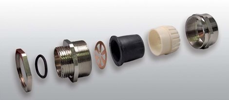 PVM-11 mosazná kabelová vývodka poniklovaná, IP68, Pg 11, kabel: Ø 5 - 10 mm, těsnící 2