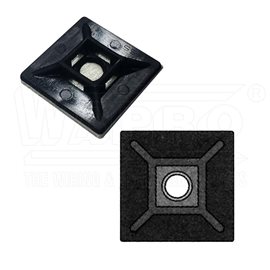 M-AS-28BK (HW-4ACB) samolepící (šroubovací) příchytky pro pásky do šířky 5,5 mm, 28,6 x 28