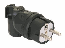 05822-s vidlice úhlová, celogumová, 16A / 250V,dvojí zemnící systém, IP44