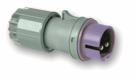 062v vidlice 2-pólová, 16A / 24V, 50/60Hz, IP44, poniklované kontakty