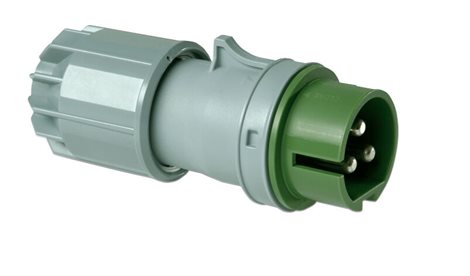083-12v vidlice 3-pólová, 16A/42V, 50/60Hz, 12h, krytí IP44, niklované kontakty