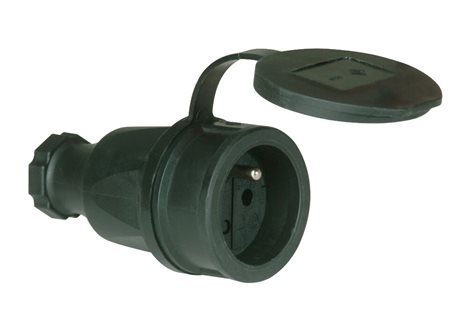 2411-s Výběh - CZ spojka guma/polyamid, 16A/250V, s víčkem, IP 44