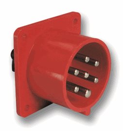 617-6v přívodka vestavná 7-pólová, 16A / 400V, 6h, IP44, přímá, příruba 70x70mm, niklované