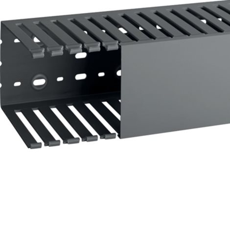T1 100X125 G 01138 Rozváděčový kanál s širokou perforací 100x125 -šedá 1