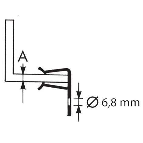 4H912 natloukací příchytka s otvorem 6,8mm pro závěs, na profil 14-20mm 2