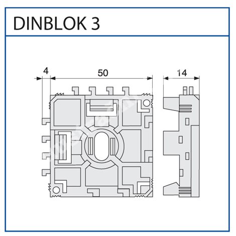 DINBLOK 3 07103 Upevňovací prvek pro montáž žlabu na TS 35 4