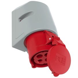 124-6tt zásuvka nástěnná 4-pólová, 32A / 400V, 6h, IP44, bezšroubová TURBO TWIST