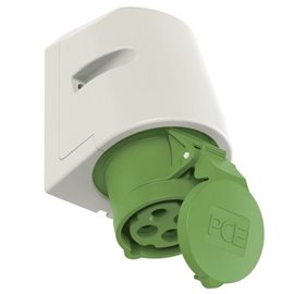 114-10 zásuvka nástěnná 4-pólová, 16A / 50-500V, 100-300Hz, 10h, IP44