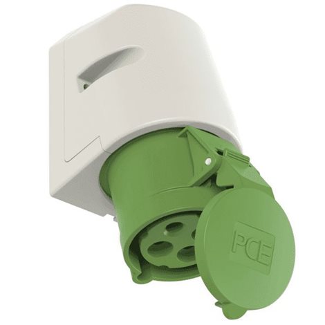 124-10 zásuvka nástěnná 4-polová, 32A / 50-500V, 100-300Hz, krytí IP 44
