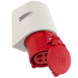 124-6 zásuvka nástěnná 4-pólová, 32A / 400V, 6h, IP44