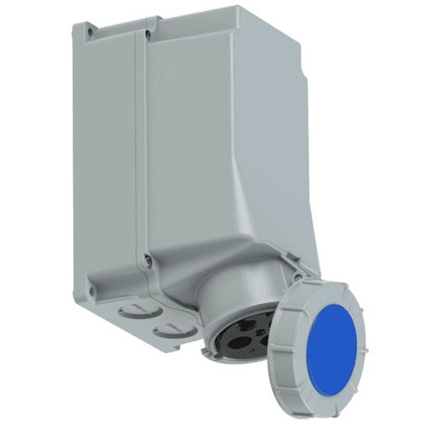 144-9 zásuvka nástěnná 4-pólová, 125A / 230V, 9h, IP67, bez průchodky, POWER TWIST