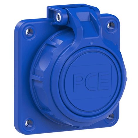 20342-8b zásuvka vestavná NAUTILUS IP68, 16A / 230V, CZ, víčko na pantu