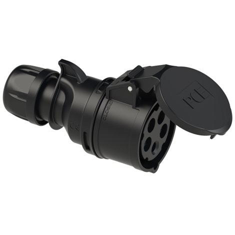 215-6TTx spojka 5-pólová, 16A / 400V, 6h, IP44, bezšroubová TURBO TWIST, černá MIDNIGHT