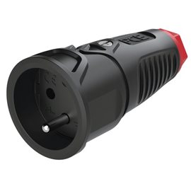 2410-sr CZ spojka guma/polyamid, 16A/250V, IP 20, červený kroužek, Taurus 2