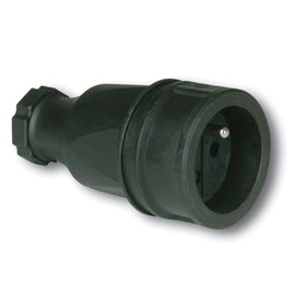 2410-sw Výběh - CZ spojka guma/polyamid, 16A/250V, hluboké provedení, IP 20