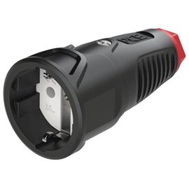 2510-sr spojka GUMI 16A/230V, IP 20, červená matice, německý standard