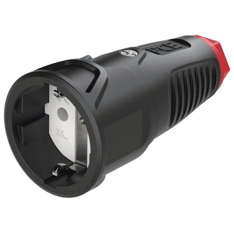 2510-sr spojka GUMI 16A/230V, IP 20, červená matice, německý standard