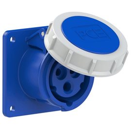 3132-6 zásuvka vestavná 3-pólová, 16A / 230V, 6h, IP67, 75x75mm, přímá