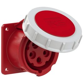 3152-6 zásuvka vestavná 5-pólová, 16A / 400V, 6h, IP67, příruba 75x75mm, přímá