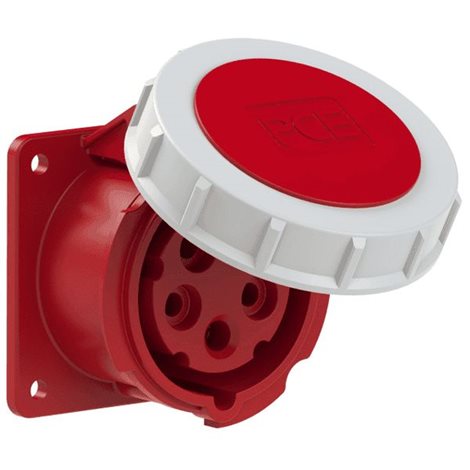 3152-6 zásuvka vestavná 5-pólová, 16A / 400V, 6h, IP67, příruba 75x75mm, přímá