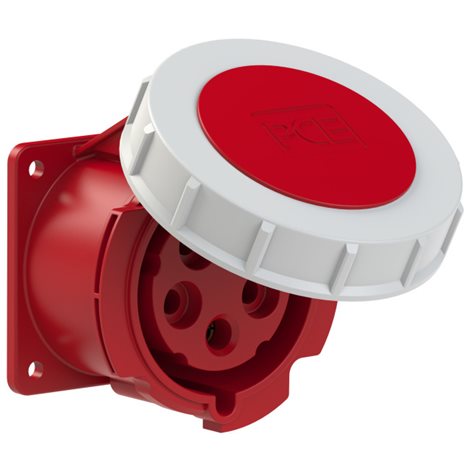 3252-6 zásuvka vestavná 5-pólová, 32A / 400V, 6h, IP67, příruba 75x75mm, přímá