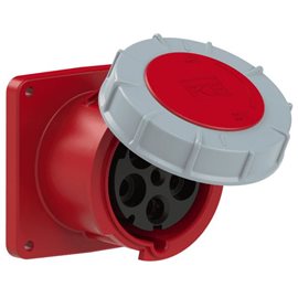 345-6 zásuvka vestavná 5-pólová, 125A / 400V, 6h, IP67, příruba 120x120mm, přímá, POWER TW