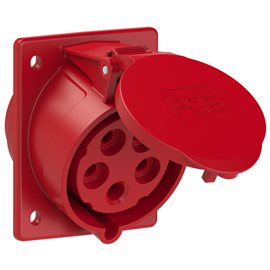 425-6 zásuvka vestavná 5-pólová, 32A / 400V, 6h, IP44, šikmá, příruba 80x97mm