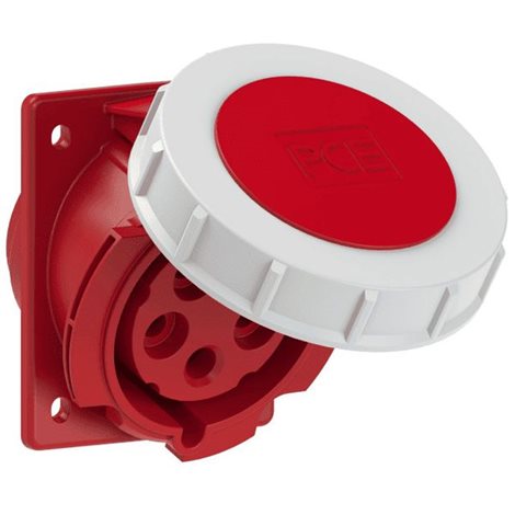 4252-6f78 zásuvka vestavná 5-pólová, 32A / 400V, 6h, IP67, šikmá, příruba 80x97mm