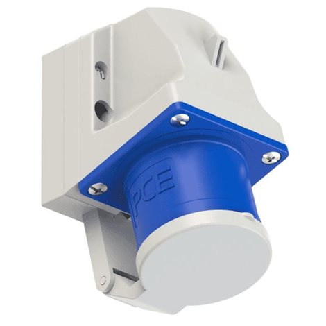 523-6d přívodka nástěnná 3-pólová, 32A / 230V, 6h, IP44, s víčkem