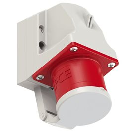 524-6d přívodka nástěnná 4-pólová, 32A / 400V, 6h, IP44, s víčkem