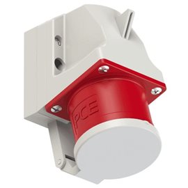 525-6d přívodka nástěnná 5-pólová, 32A / 400V, 6h, IP44, s víčkem