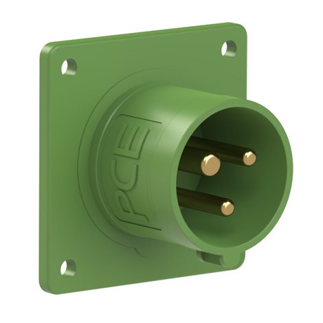 613-2 přívodka vestavná 3-pólová, 16A / 50-500V, 300-500Hz, 2h, IP44, přímá, příruba 70x70